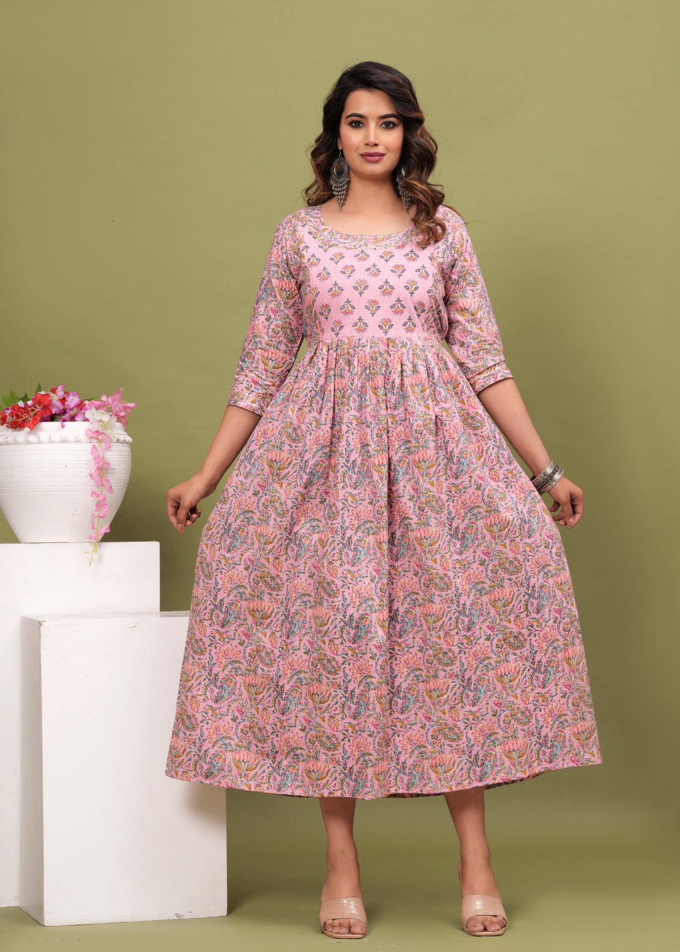 Pink Maternity Feeding Kurti For Women